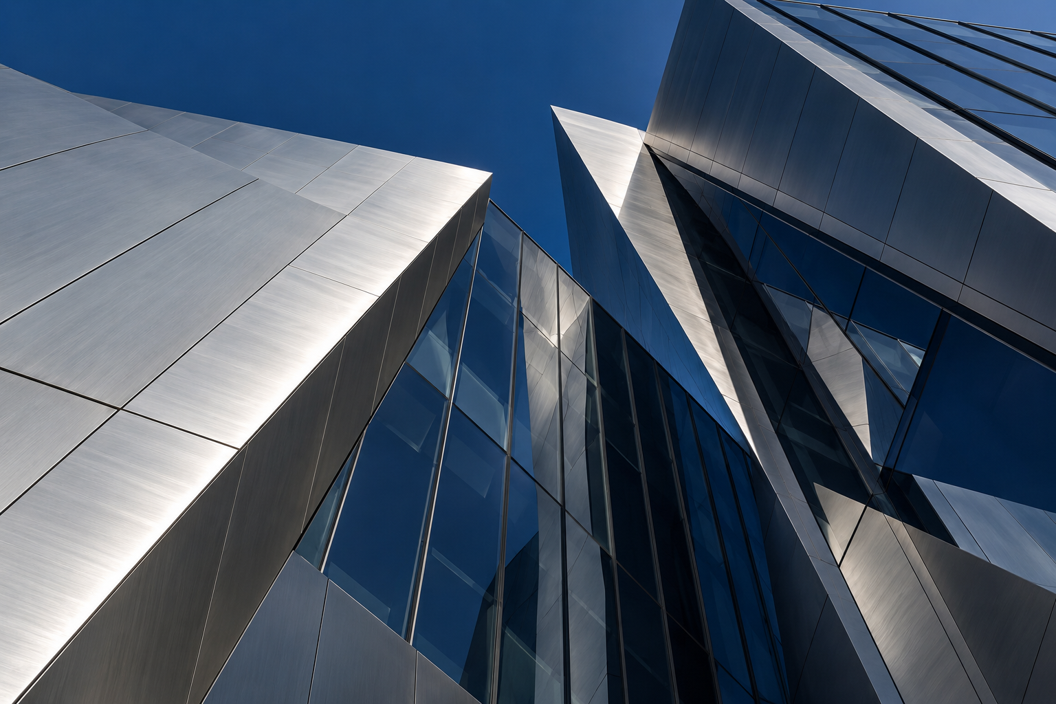 Connected glass and metal architectural structures
